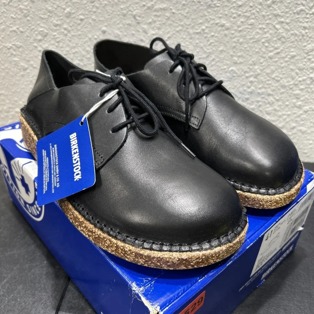 Birkenstock Gary Leather Vintage Wood Black EU 41 US L10 M8 Mens Womens